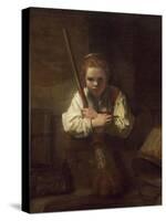 A Girl with a Broom, 1651-Rembrandt van Rijn-Stretched Canvas