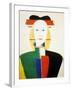 A Girl with a Comb, 1932-1933-Kazimir Malevich-Framed Giclee Print