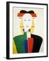 A Girl with a Comb, 1932-1933-Kazimir Malevich-Framed Giclee Print