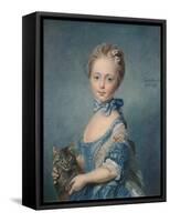 A Girl with a Kitten, 1743, (1902)-Jean-Baptiste Perronneau-Framed Stretched Canvas