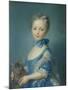 A Girl with a Kitten, 1745-Jean-Baptiste Perronneau-Mounted Giclee Print