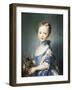 A Girl with a Kitten-Jean-Baptiste Perronneau-Framed Art Print