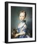 A Girl with a Kitten-Jean-Baptiste Perronneau-Framed Art Print