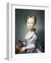 A Girl with a Kitten-Jean-Baptiste Perronneau-Framed Art Print