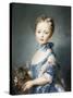 A Girl with a Kitten-Jean-Baptiste Perronneau-Stretched Canvas