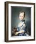 A Girl with a Kitten-Jean-Baptiste Perronneau-Framed Art Print