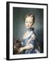 A Girl with a Kitten-Jean-Baptiste Perronneau-Framed Art Print