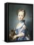 A Girl with a Kitten-Jean-Baptiste Perronneau-Framed Stretched Canvas