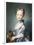 A Girl with a Kitten-Jean-Baptiste Perronneau-Framed Art Print