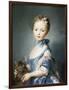 A Girl with a Kitten-Jean-Baptiste Perronneau-Framed Art Print