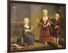 A Girl with a Marmoset in a Box, a Girl with a Triangle Sitting, and a Boy with a Hurdy-Gurdy-Francois Hubert Drouais-Framed Giclee Print