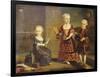 A Girl with a Marmoset in a Box, a Girl with a Triangle Sitting, and a Boy with a Hurdy-Gurdy-Francois Hubert Drouais-Framed Giclee Print