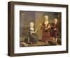 A Girl with a Marmoset in a Box, a Girl with a Triangle Sitting, and a Boy with a Hurdy-Gurdy-Francois Hubert Drouais-Framed Giclee Print