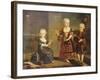 A Girl with a Marmoset in a Box, a Girl with a Triangle Sitting, and a Boy with a Hurdy-Gurdy-Francois Hubert Drouais-Framed Giclee Print