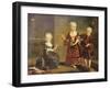 A Girl with a Marmoset in a Box, a Girl with a Triangle Sitting, and a Boy with a Hurdy-Gurdy-Francois Hubert Drouais-Framed Giclee Print
