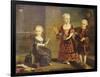 A Girl with a Marmoset in a Box, a Girl with a Triangle Sitting, and a Boy with a Hurdy-Gurdy-Francois Hubert Drouais-Framed Giclee Print