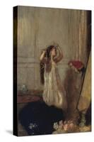 A Girl with a Parrot-Henry Tonks-Stretched Canvas