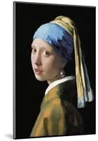 A Girl with a Pearl Earring-Jan Vermeer-Mounted Art Print