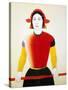 A Girl with a Red Pole, 1932-1933-Kazimir Malevich-Stretched Canvas