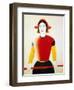 A Girl with a Red Pole, 1932-1933-Kazimir Malevich-Framed Giclee Print