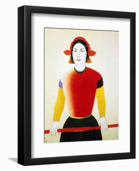 A Girl with a Red Pole, 1932-1933-Kazimir Malevich-Framed Giclee Print