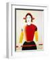 A Girl with a Red Pole, 1932-1933-Kazimir Malevich-Framed Giclee Print