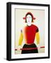 A Girl with a Red Pole, 1932-1933-Kazimir Malevich-Framed Giclee Print