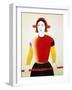 A Girl with a Red Pole, 1932-1933-Kazimir Malevich-Framed Giclee Print