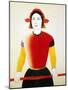 A Girl with a Red Pole, 1932-1933-Kazimir Malevich-Mounted Giclee Print