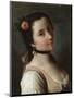 A Girl with a Rose, Mid 18th Century-Pietro Rotari-Mounted Giclee Print