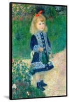 A Girl with a Watering Can. Date/Period: 1876. Painting. Oil on canvas. Height: 1,000 mm (39.37 ...-Pierre-Auguste Renoir-Framed Poster