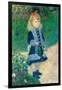 A Girl with a Watering Can. Date/Period: 1876. Painting. Oil on canvas. Height: 1,000 mm (39.37 ...-Pierre-Auguste Renoir-Framed Poster