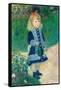 A Girl with a Watering Can. Date/Period: 1876. Painting. Oil on canvas. Height: 1,000 mm (39.37 ...-Pierre-Auguste Renoir-Framed Stretched Canvas