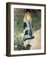 A Girl with a Watering Can-Pierre-Auguste Renoir-Framed Art Print