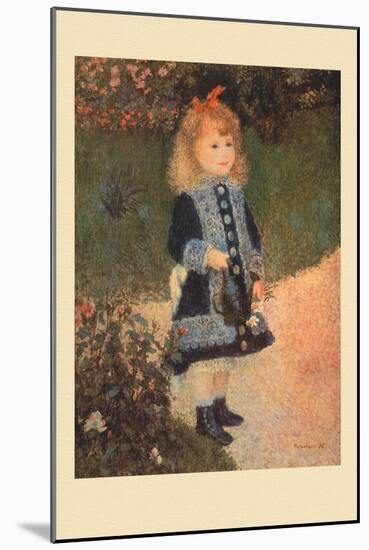 A Girl with a Watering Can-Pierre-Auguste Renoir-Mounted Art Print