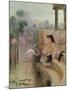 A Girl with Flamingos-Arthur Drummond-Mounted Giclee Print