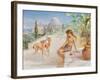 A Girl with Gazelles-Arthur Drummond-Framed Giclee Print