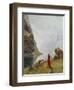 A Girl with Goats by a Fjord-Hans Dahl-Framed Giclee Print