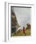 A Girl with Goats by a Fjord-Hans Dahl-Framed Giclee Print