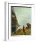 A Girl with Goats by a Fjord-Hans Andreas Dahl-Framed Giclee Print