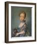 A Girl with Kitten, C1743-Jean-Baptiste Perronneau-Framed Giclee Print