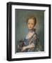 A Girl with Kitten, C1743-Jean-Baptiste Perronneau-Framed Giclee Print