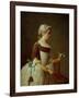 A Girl with Shuttlecock, 1737-Jean-Baptiste Simeon Chardin-Framed Giclee Print