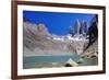 A glacial lake and the rock towers that give the Torres del Paine range its name, Torres del Paine-Alex Robinson-Framed Photographic Print