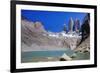 A glacial lake and the rock towers that give the Torres del Paine range its name, Torres del Paine-Alex Robinson-Framed Photographic Print