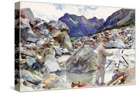 A Glacier Stream in the Alps, C.1904 (Pencil and Watercolour on Paper)-John Singer Sargent-Stretched Canvas