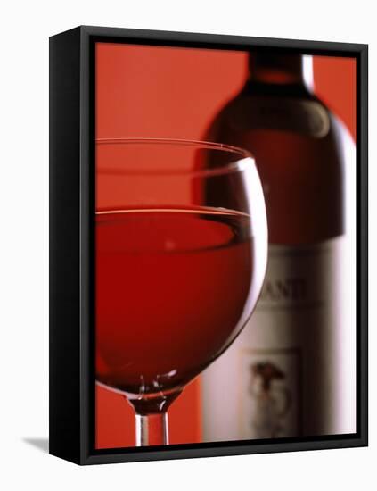 A Glass and Bottle of Chianti-Barbara Bonisolli-Framed Stretched Canvas