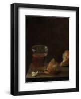 A Glass of Beer and a Bread Roll on a Table-Balthasar Denner-Framed Premium Giclee Print