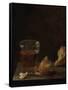 A Glass of Beer and a Bread Roll on a Table-Balthasar Denner-Framed Stretched Canvas