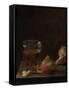 A Glass of Beer and a Bread Roll on a Table-Balthasar Denner-Framed Stretched Canvas